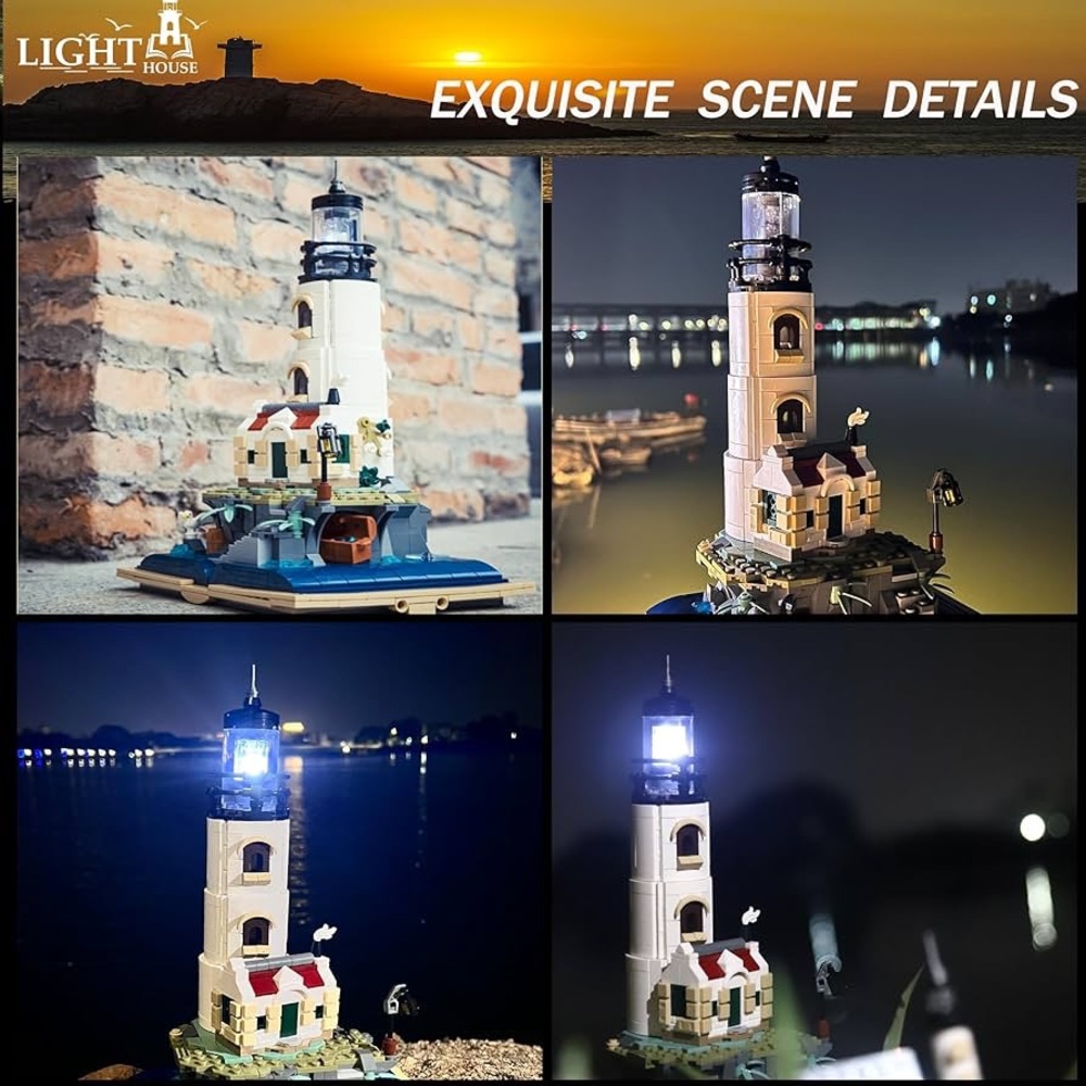 Magic Castle Lighthouse Building Set with Revolving Light Feature (1016pcs) NIB - Picture 4 of 12